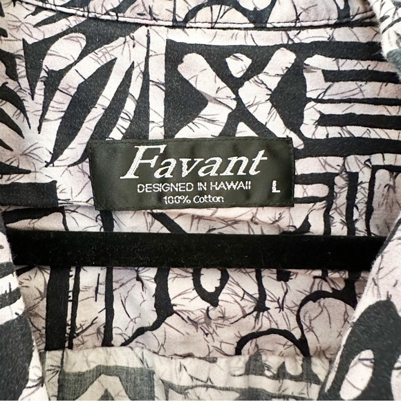 Favant Vintage Hawaiian Aloha Hibiscus Fishing Beach Surf Shirt Mens Button down - Picture 5 of 6